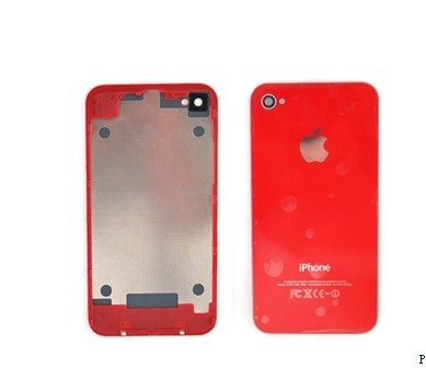 di buona qualità Vetro di copertura posteriore rosso delle parti dell'OEM di iphone 4 del corredo di conversione, alloggio di batteria le vendite