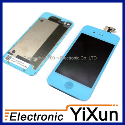 di buona qualità LCD di garanzia della qualità con digitalizzatore Assembly Replacement Kit blu per IPhone 4 parti OEM le vendite